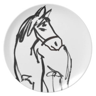 307x307 Horse Drawing Plates Zazzle Uk