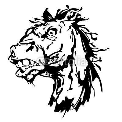 400x400 Horse Head Logo Ink Stain Mascot Emblem Buy Photos Ap Images