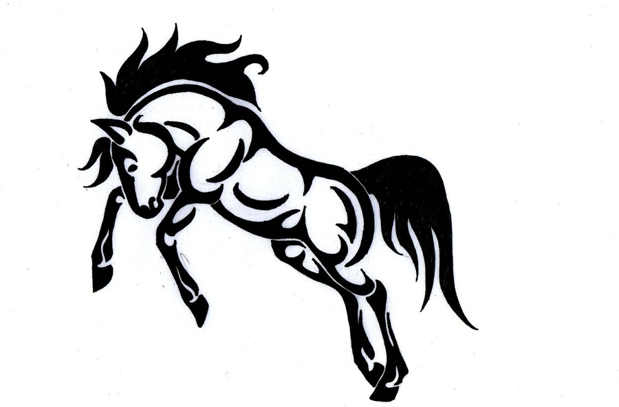 900x593 Tribal Jumping Horse Tattoo Sample Tattoo Ideas