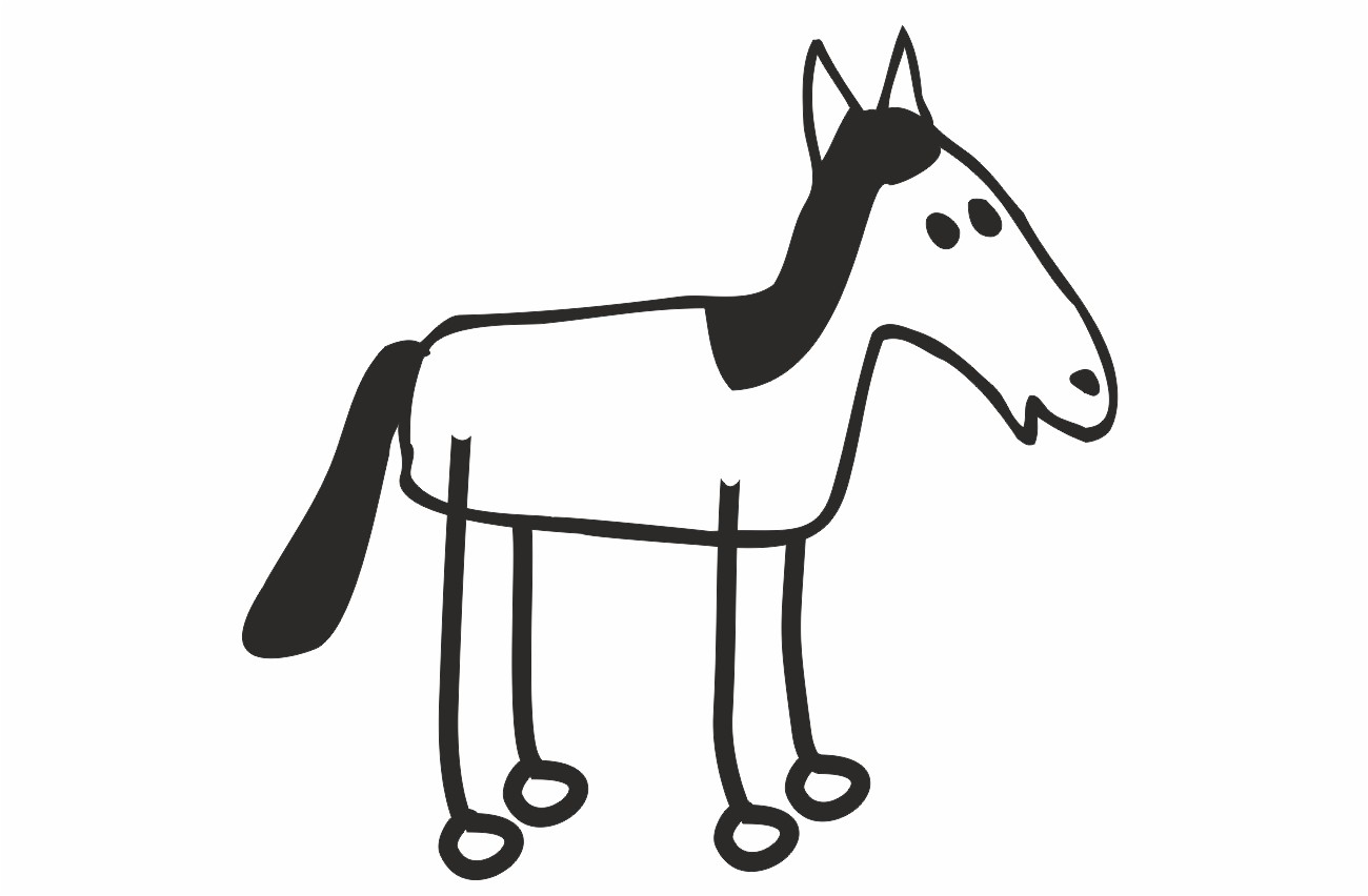 1300x852 family sticker horse line drawing x mm applied stickers fun