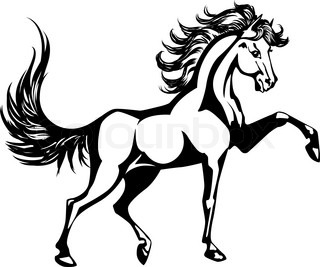 320x267 the horse on the hind legs stock vector colourbox