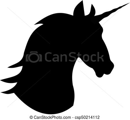 450x418 Unicorn Head Clipart Unicorn Head Mythical Horse In Silhouette