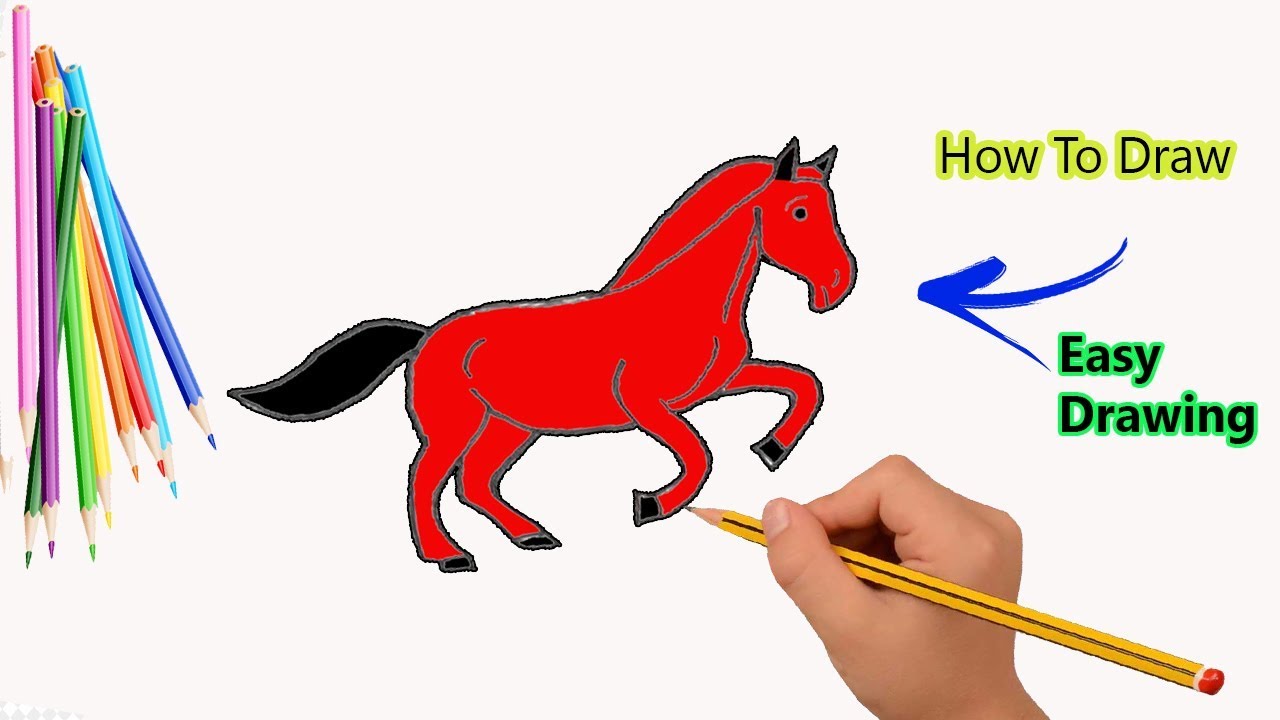 1280x720 How To Draw A Horse Easy Step