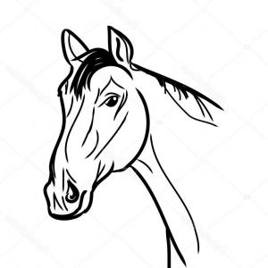 300x300 Photostock Vector Two Horse Head Drawing Of Lines Vector