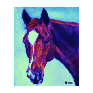 300x300 Horse Art Horse Portrait Maduro Deep Purple Painting