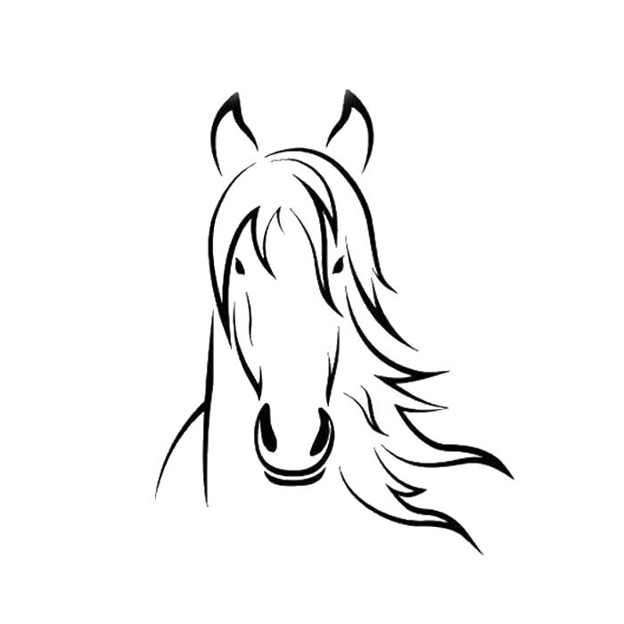 700x700 Horse Head Wall Decal Animal Portrait Stickers Diy Waterproof