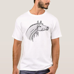 307x307 Men's White Horse Portrait T Shirts Zazzle Ca