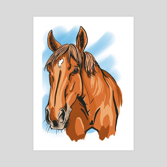 540x540 Power Hour Horse Portrait, An Art Print