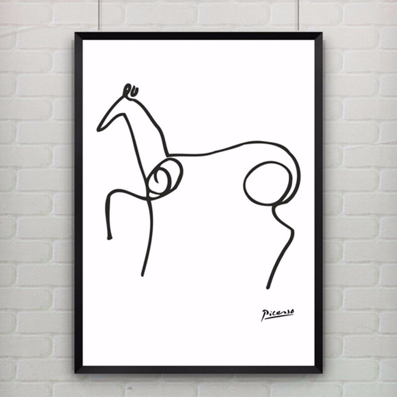 800x800 Creative Horse Portrait Sketch Print Canvas Abstract