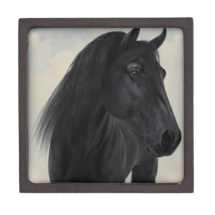 307x307 Black Horse Equine Gift Boxes Keepsake Boxes Zazzle