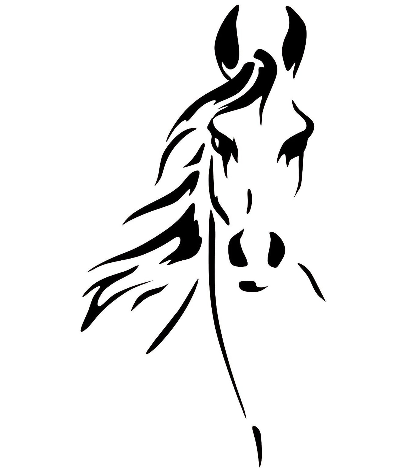 1550x1800 Car Sticker Horse Portrait