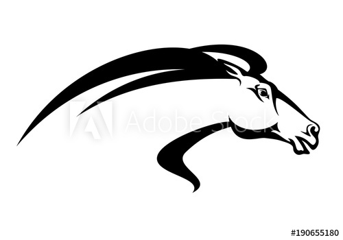 500x350 Running Horse Head Profile