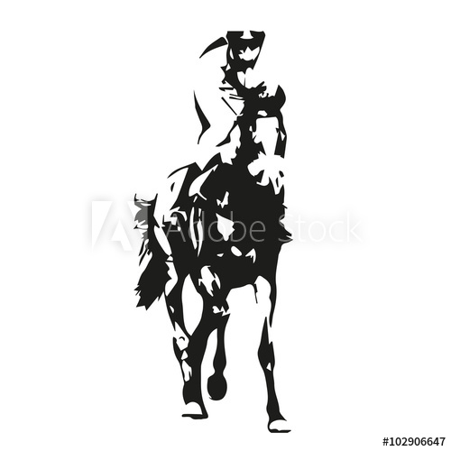 500x500 Horse Racing, Vector Illustration, Front View