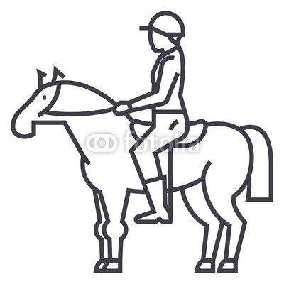 400x400 Horse Racing,rider,horseman,jockey Vector Line Icon, Sign