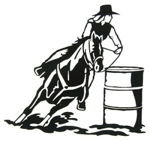 300x284 Barrel Racing Horse Decals Truck Horse Trailer From High