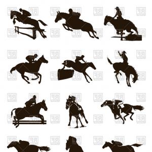 300x300 Photostock Vector A Horse Rider Drawing Equestrian Sport Training