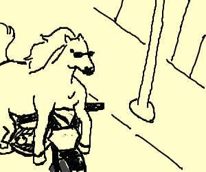 300x250 A Horse Riding A Dirt Bike In The City