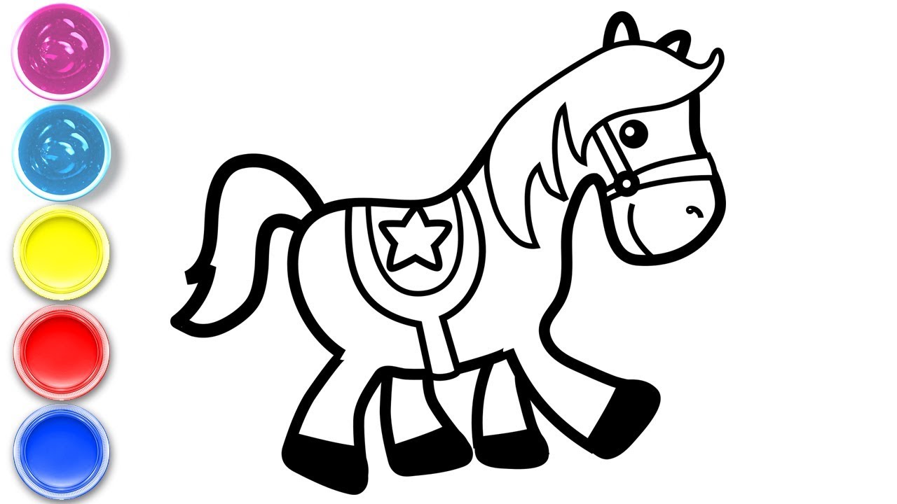 1280x720 Coloring A Horse Riding Toy Painting And Drawing For Kids Melly