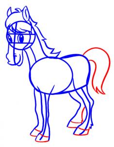 235x302 How To Draw A Simple Horse, Step