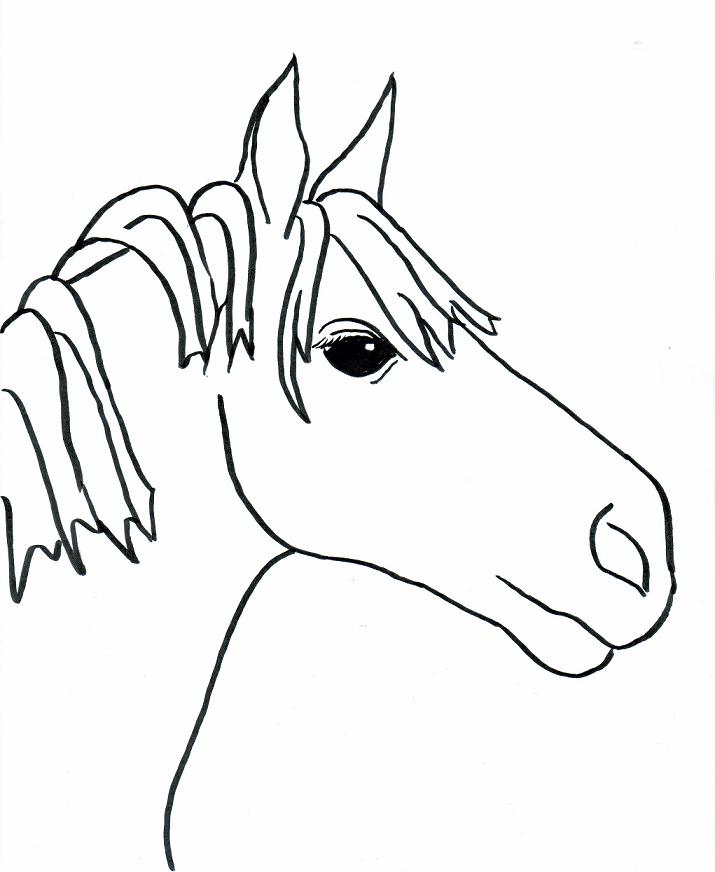 715x872 Best Photos Of Simple Horse Coloring Pages Easy Horse, Simple