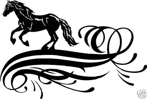 500x337 Details About Horse Friesian Equestrian Trailer Vinyl Decal