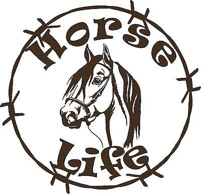 400x386 Horse Life Barb Wire Animal Farm Car Truck Trailer Window Vinyl