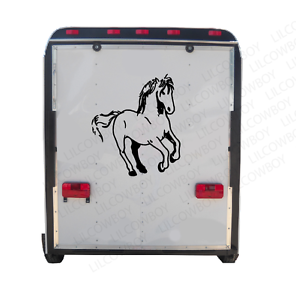296x300 Running Horses Horse Trailer Truck Decal Sticker Equestrian Rider
