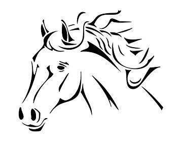 355x284 Tribal Horse Decal, Beautiful Horse Sticker Horse Design Decal