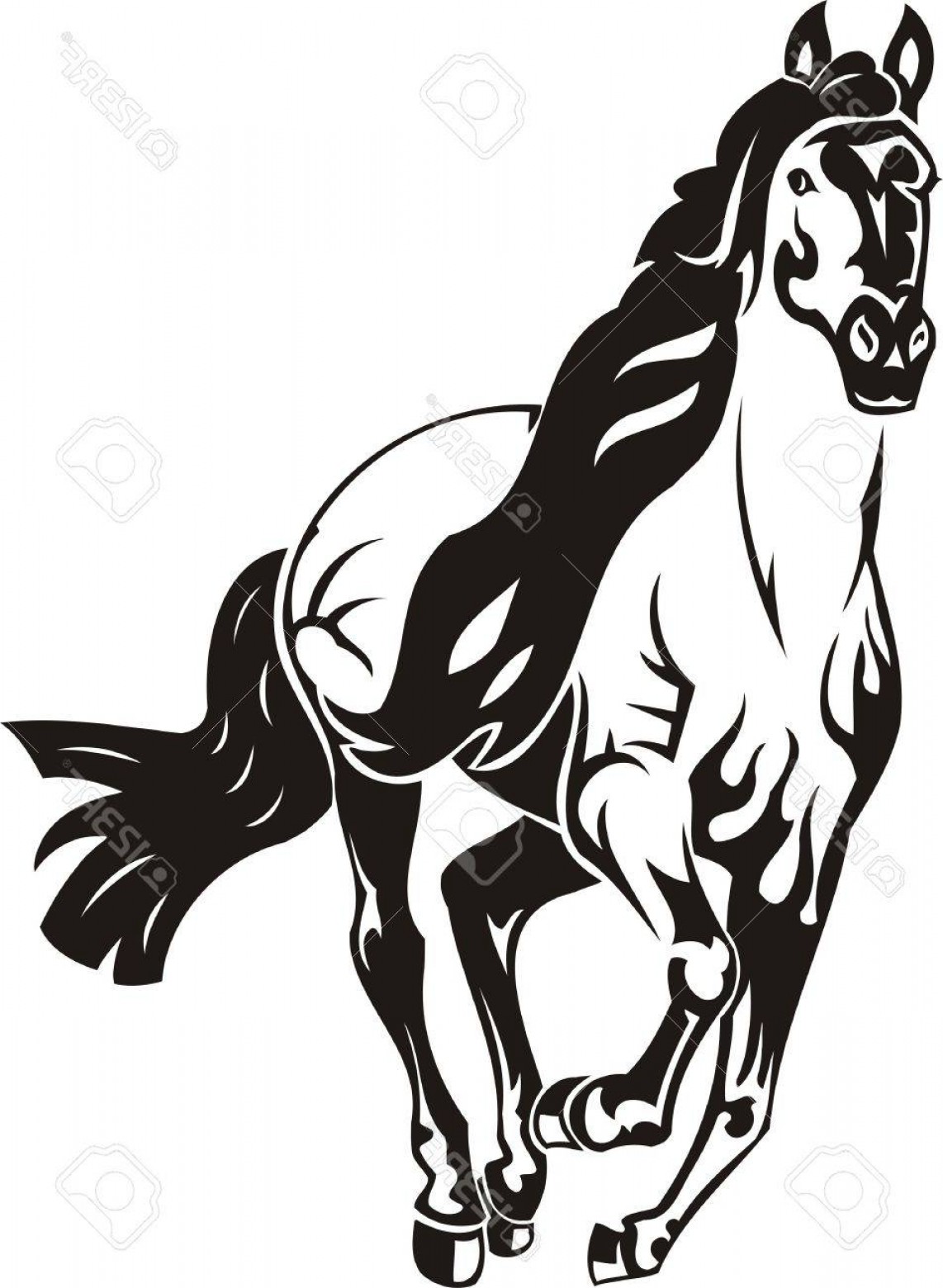 1142x1560 mustang horse vector art studiogrfx