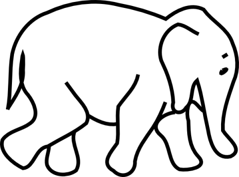 480x357 Elephant Clip Art Black And White Download Free Huge Freebie