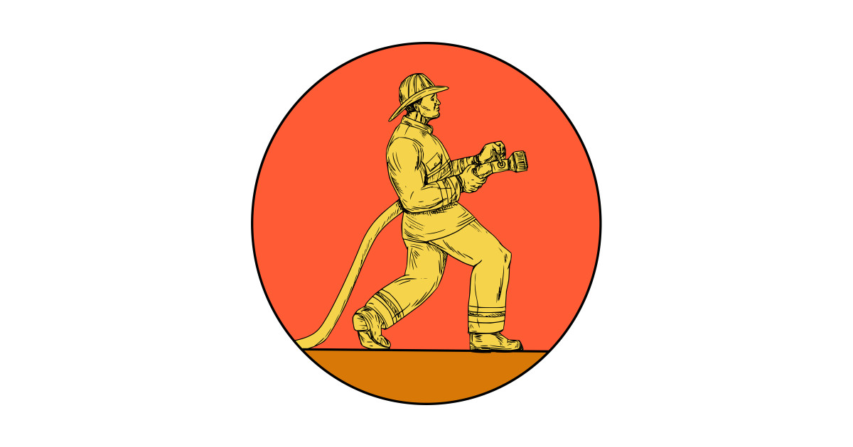 1200x630 Fireman Firefighter Holding Fire Hose Circle Drawing