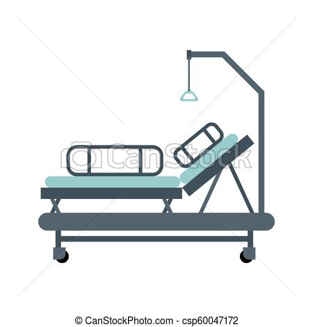 450x470 Hospital Bed Isolated Medical Bunk Vector Illustration