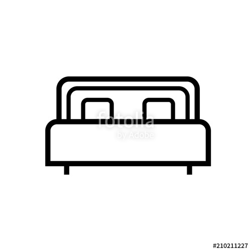 500x500 Bed Icon Simple Design Vector Drawing Stock Image And Royalty