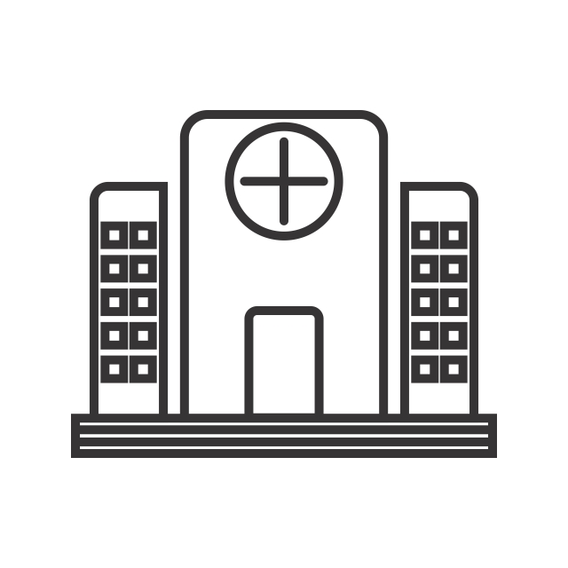 640x640 hospital line black icon, hospital, medical, building png