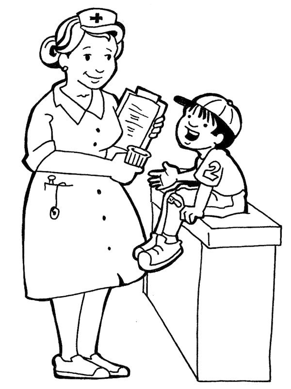 600x800 Coloring Pages For Kids Hospital Doctors Nurses Nurse Sabar