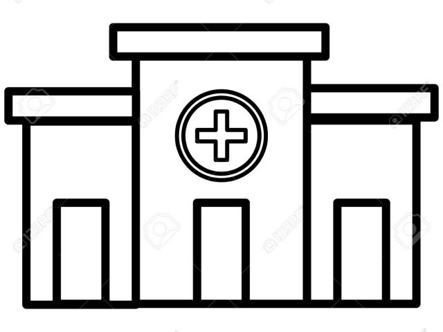 640x480 Hospital Clipart Black And White