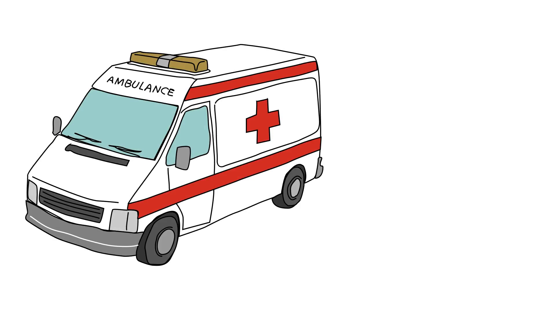 1920x1080 Animated Drawing Of Hospital Emergency Medical Ambulance Van