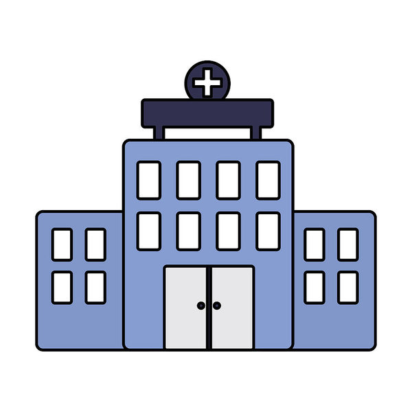 600x600 hospital building architecture facade cross art print