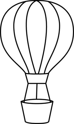 Hot Air Balloon Line Drawing