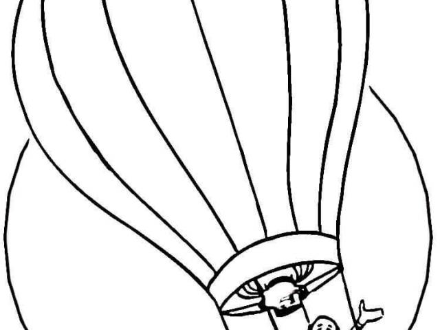 640x480 Hot Air Balloon Clipart Line Drawing