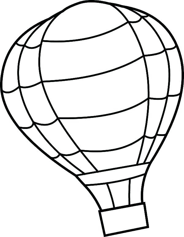 600x772 Hot Air Balloon Outline Vector Outline Hot Air Balloon With Banner