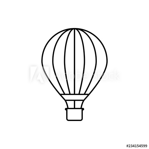 500x500 Hot Air Balloon Outline Icon Linear Style Sign For Mobile Concept
