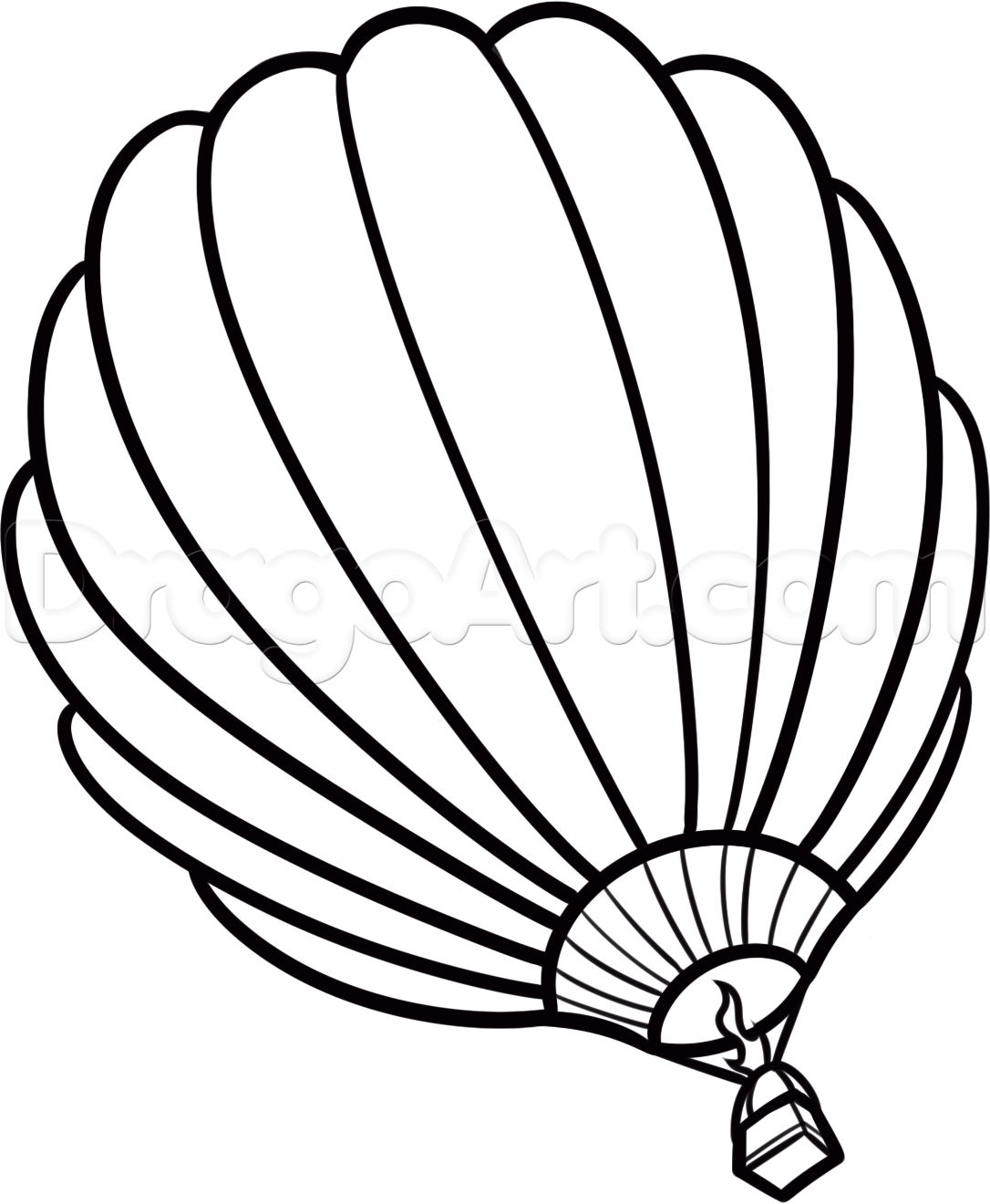1086x1320 How To Draw A Hot Air Balloon, Step