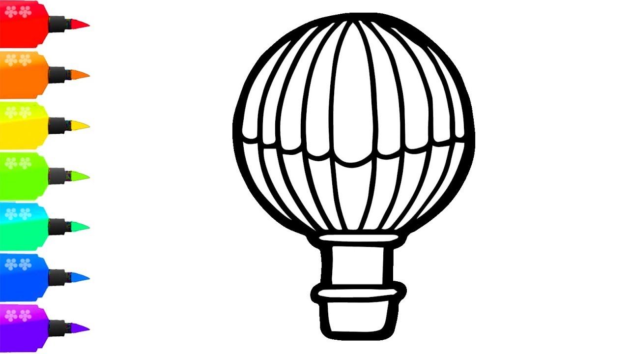 1280x720 How To Draw A Hot Air Balloon For Kids Painting For Toddlers