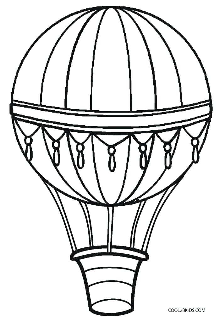 700x1021 Vector Illustration Outline Hot Air Balloon Stock Of On Sky