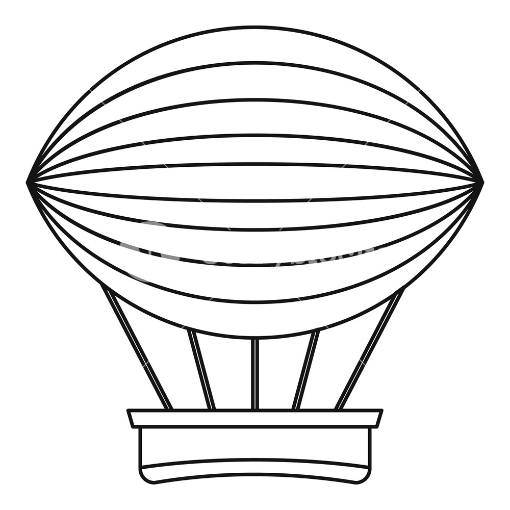 1000x1000 Vintage Hot Air Balloon Icon Outline Illustration Of Vintage Hot