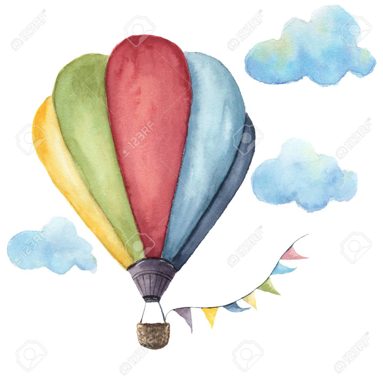 1300x1300 Drawn Hot Air Balloon Watercolor