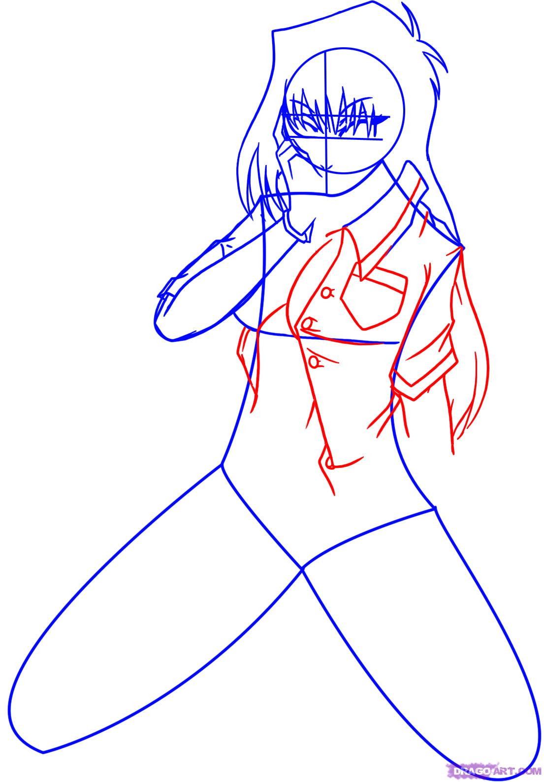 1105x1588 How To Draw Anime Girls, Step