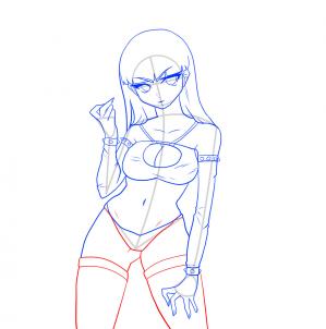 299x302 How To Draw An Anime Devil Girl, Anime Devil Girl, Step