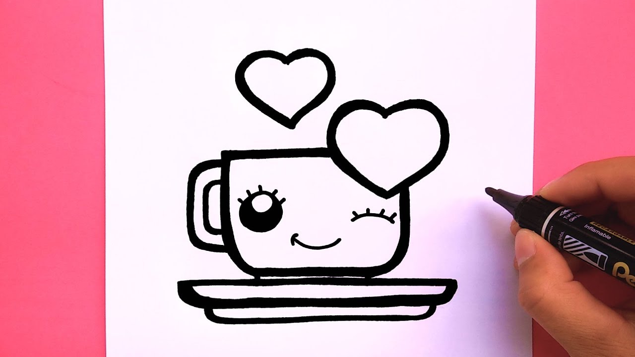 1280x720 How To Draw A Cute Hot Chocolate, Draw For Valentine's Day, Draw